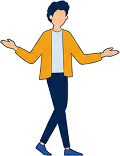 手を広げて迎えている人のイラスト