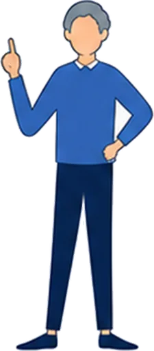 大事なポイントを指差して示す人のイラスト