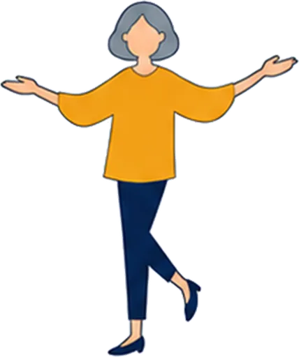 手を広げて迎えている人のイラスト